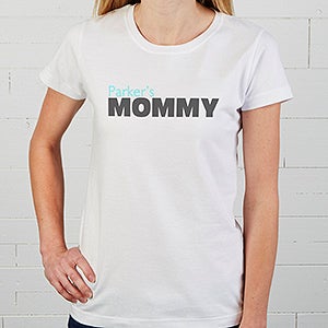 Personalized Mother & Son Shirts for Women - Mommy - Ladies Large - White