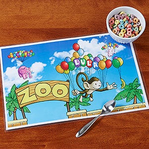 Floating Zoo Personalized Laminated Placemat