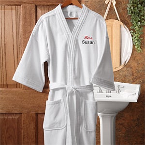 Hers White Personalized Spa Robe