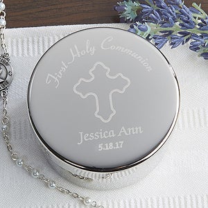 Communion Engraved Rosary Case
