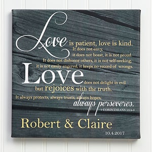 Love Is Patient Personalized Canvas Prints