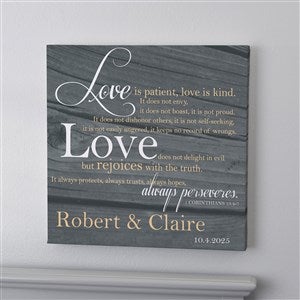 Love Is Patient 20x20 Personalized Canvas Print