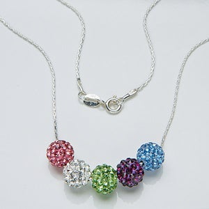 Crystal Birthstone Personalized Necklace - 5-8 Birthstones