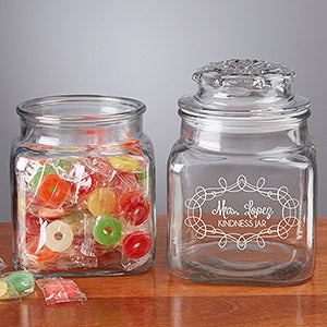 Teacher's Treats Engraved Glass Jar