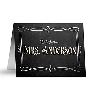 Chalkboard Personalized Teacher Note Cards