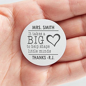 Personalized Keepsake Pocket Token - Teacher's Heart