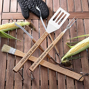 You Name It! 4-Piece Personalized BBQ Utensil Set