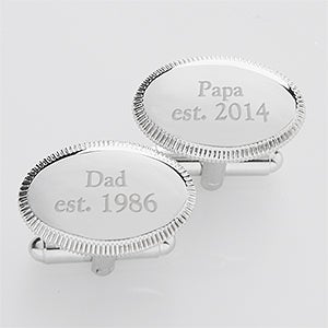 Established...Silver Engraved Cuff Links