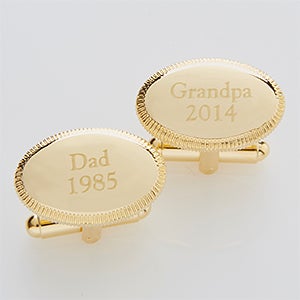 Established...Gold Engraved Cuff Links