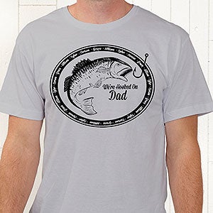 Personalized Fishing T-Shirts - We're Hooked On - Adult Medium - Black