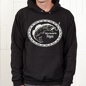 Personalized Black Fishing Sweatshirts - We're Hooked On - Adult Small - Black