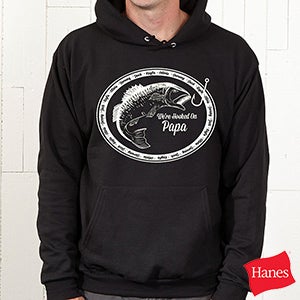 We're Hooked On....Personalized Black Adult Sweatshirt