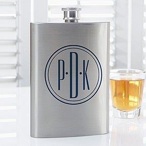 Distinguished Monogram Personalized Flask