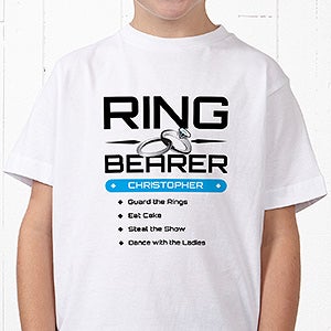 Personalized Ring Bearer T-Shirts - Ring Security - Youth T-Shirt - Youth Large (14-16) - Light Gray