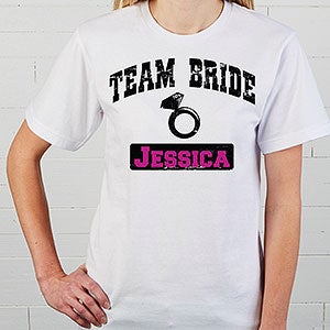 Personalized Bridal Party Apparel - Team Bride - Womens T-Shirt - Adult Medium - White