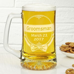 Cheers To The Groomsman 25 oz. Personalized Beer Mug