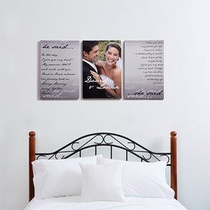 Wedding Vow Photo Split-Panel Canvas -12x18