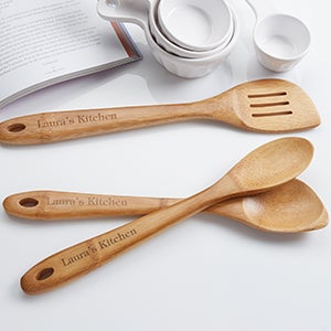 Personalized Bamboo Cooking 3pc Utensil Set