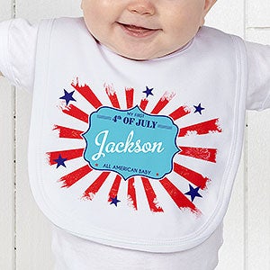 Personalized My First 4th of July Baby Bib