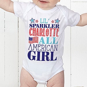 Red, White and Blue Personalized Baby Bodysuit