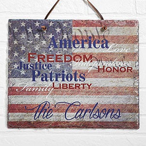 Patriotic Family Personalized Slate Plaque