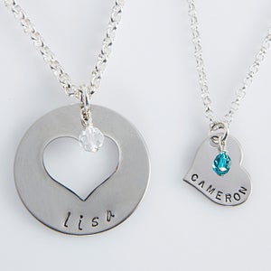 personalized mother daughter necklace set mommy me