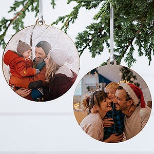 Custom Photo Christmas Ornament - 2 Sided Wood