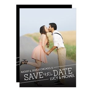 Personalized Photo Save The Date Cards - Meet In The Middle - Set of 12