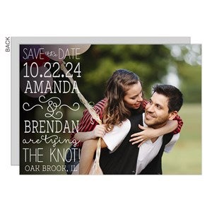 Personalized Wedding Save The Date Cards - Lucky In Love - Set of 12