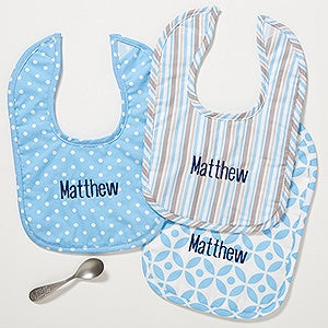 Little Boy Blue Personalized Bib Set of 3