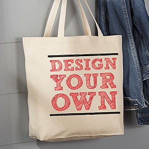 Design Your Own Custom White Tote Bag - Large