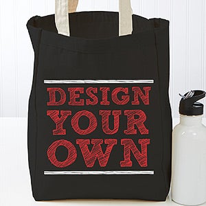Design Your Own Custom Black Tote Bag - Large