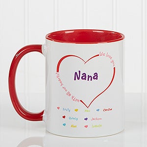 Personalized Ladies Red Coffee Mugs - All Our Hearts
