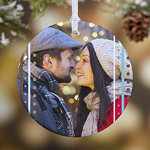 1-Sided Stripe Personalized Photo Ornament