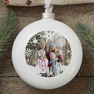 Snowflake Personalized Deluxe Photo Ornament - 3D Disc 1 Sided