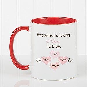 Red Personalized Grandparents Coffee Mug - What Is Happiness