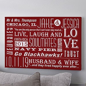 Our Life Together 20x30 Personalized Wall Art