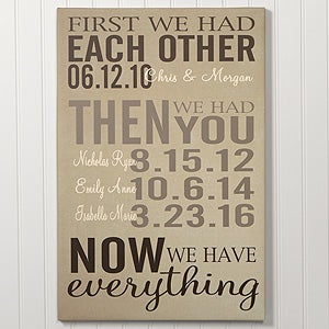 First Was Us..Personalized Canvas Print- 12x18
