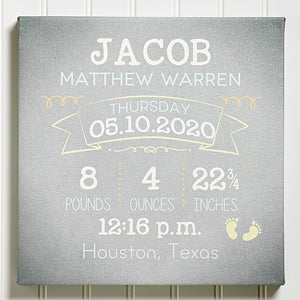 I Am Special Birth Info Personalized Canvas-12"x12" - #14687-S