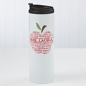 Apple Scroll Personalized Teacher 16oz. Travel Tumbler