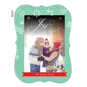 Falling Snowflakes Personalized Photo Cards