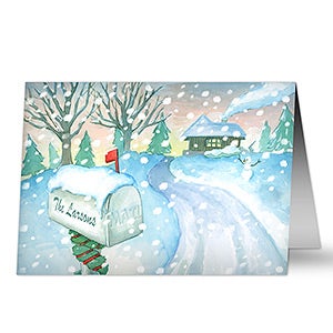 Enchanted Snow Escape Personalized Christmas Cards