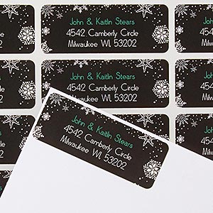 Falling Snowflakes Return Address Labels