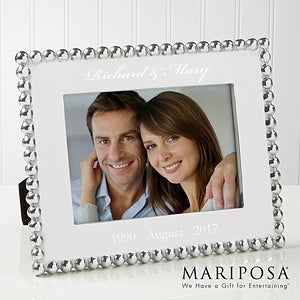 Mariposa® String of Pearls Personalized Anniversary Photo Frame