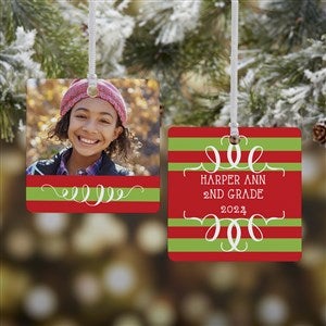 Classic Christmas Square Photo Ornament