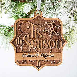 'Tis the Season Personalized Wood Ornament