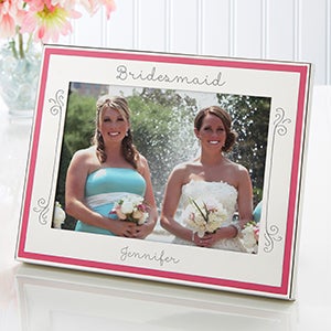 My Bridesmaid Engraved Pink & Polished Frame