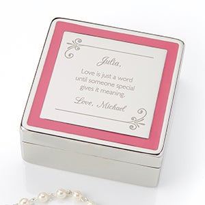 Passionately Pink Personalized Jewelry Box