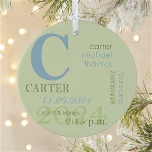 Baby Stats Personalized Christmas Ornament