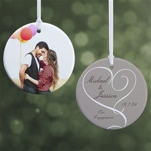 Personalized Engagement Photo Christmas Ornaments 2-Sided